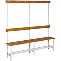 Banco de Vestuario Alto. Estructura Metálica y Asiento- Respaldo y Colgador en Madera Pino Barnizada. Med. 1745x1500x380…